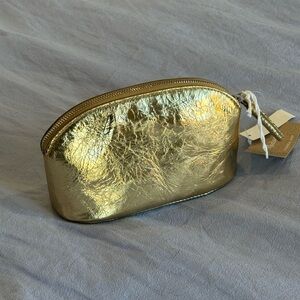 NWT Metallic leather makeup pouch